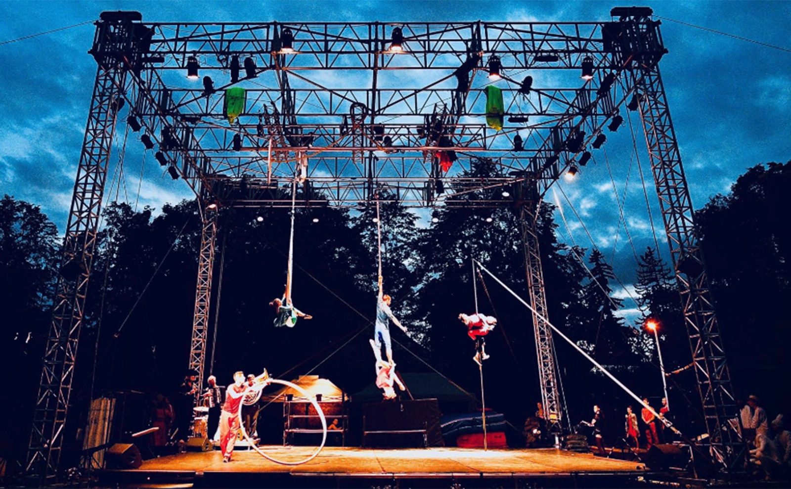 outdoor circus performance at letni letna festival