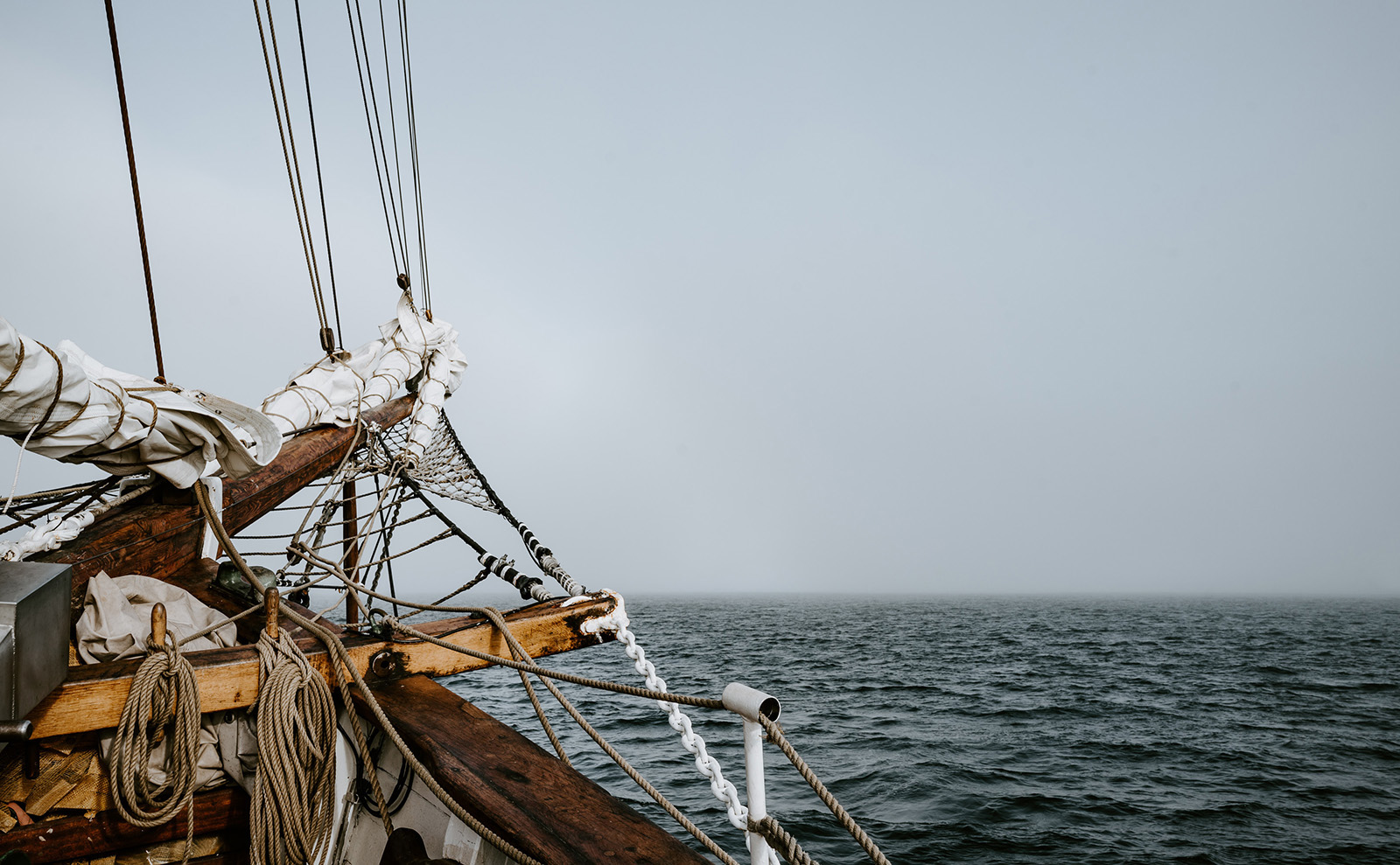 schooner sailing in the open ocean