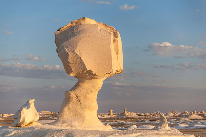 white rock formations in egypt's white desert