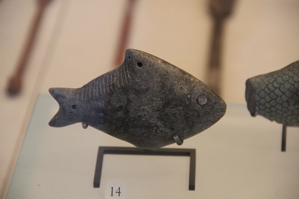 small fish carved from stone