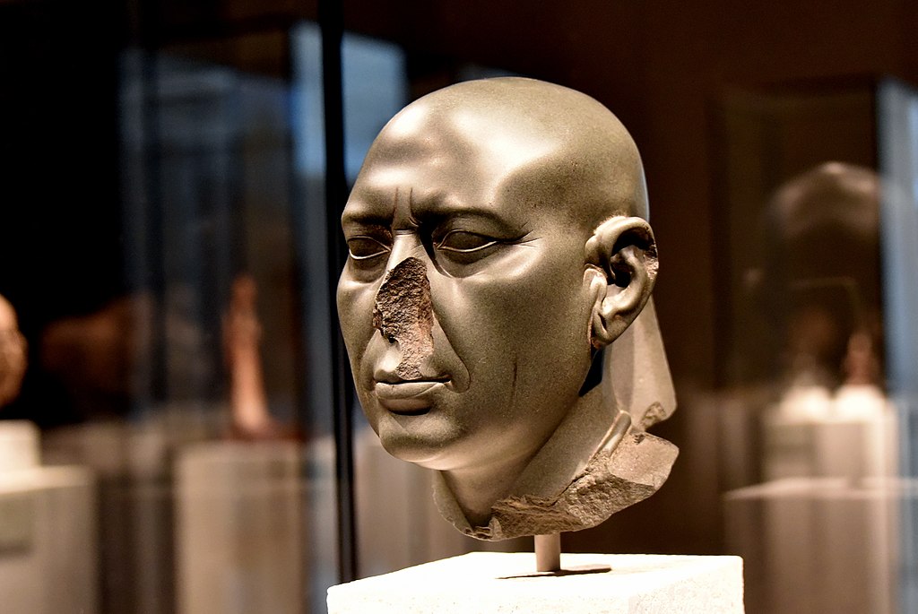 sculpture of a bald man's head