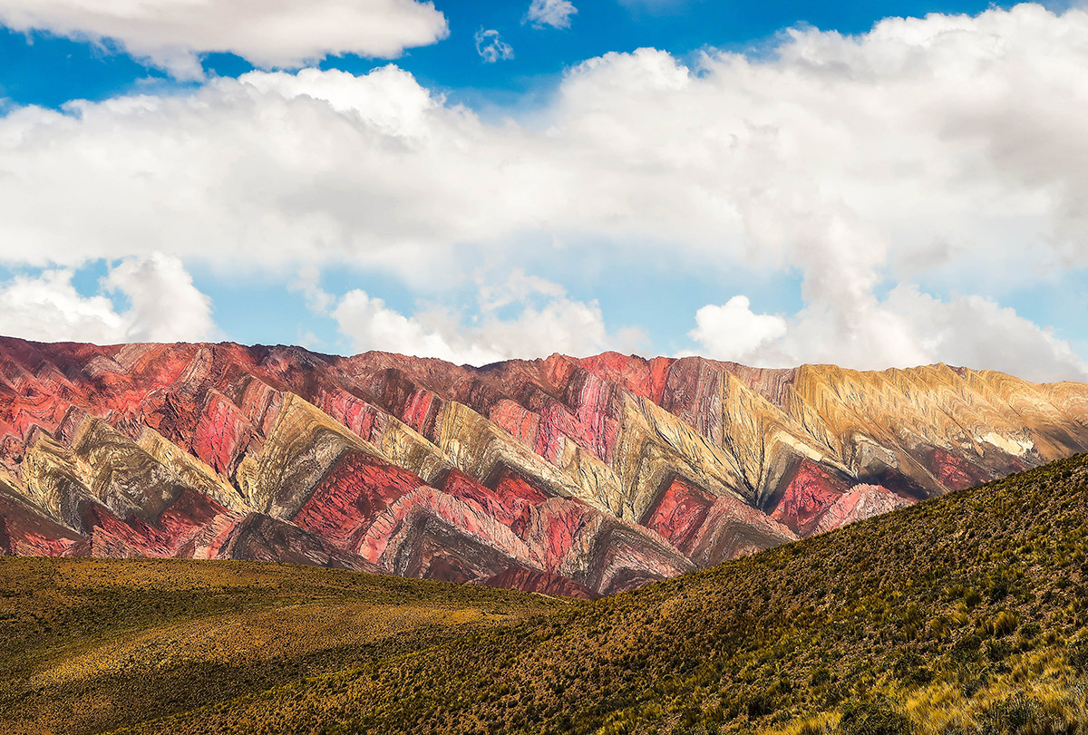 rainbow-striped rocks in northern argentina