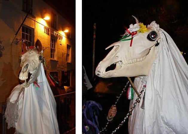 horse skull costume with a sheet to look like a deranged christmas ghost