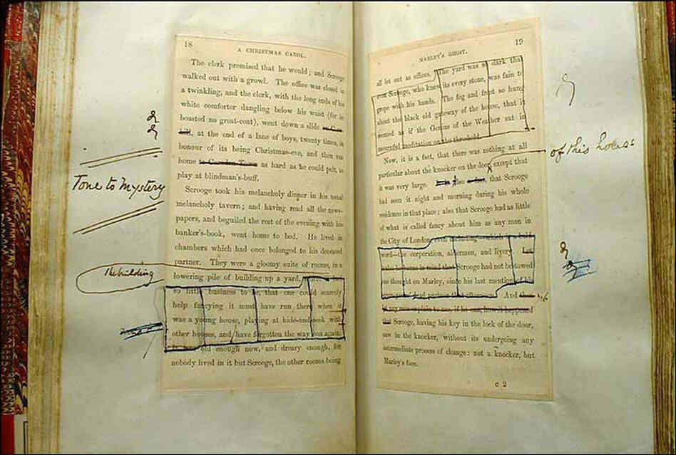hand written page from charles dickens performance copy of a christmas carol