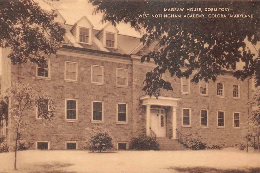 sepia toned phot of 18th century building