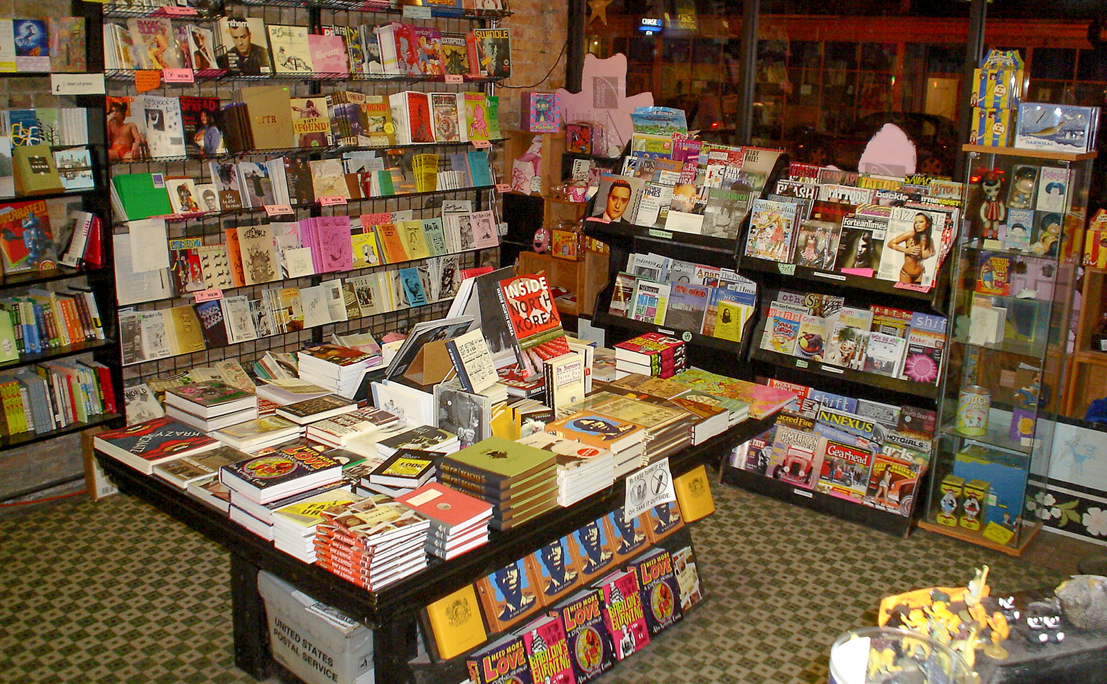 book displays at quimby's