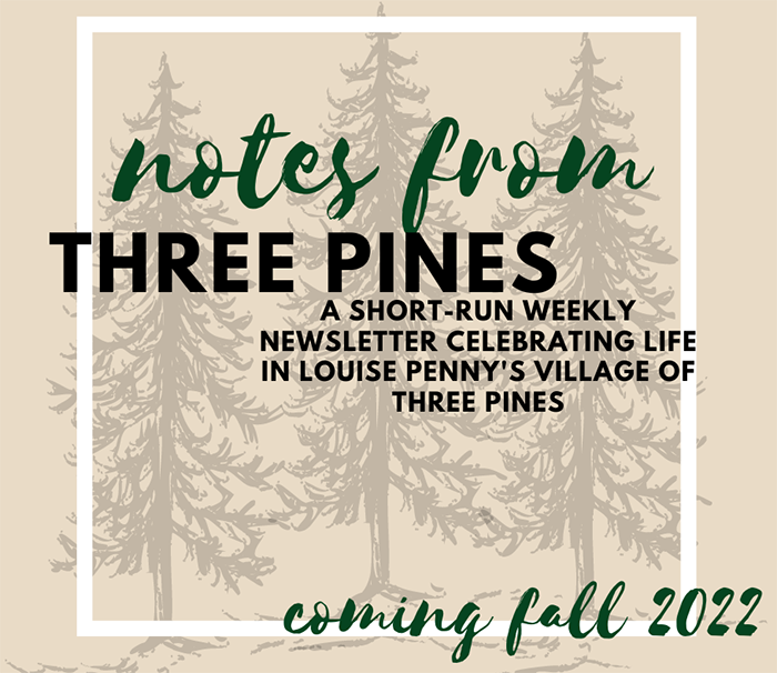  illustration of three pine trees with the words coming fall 2022