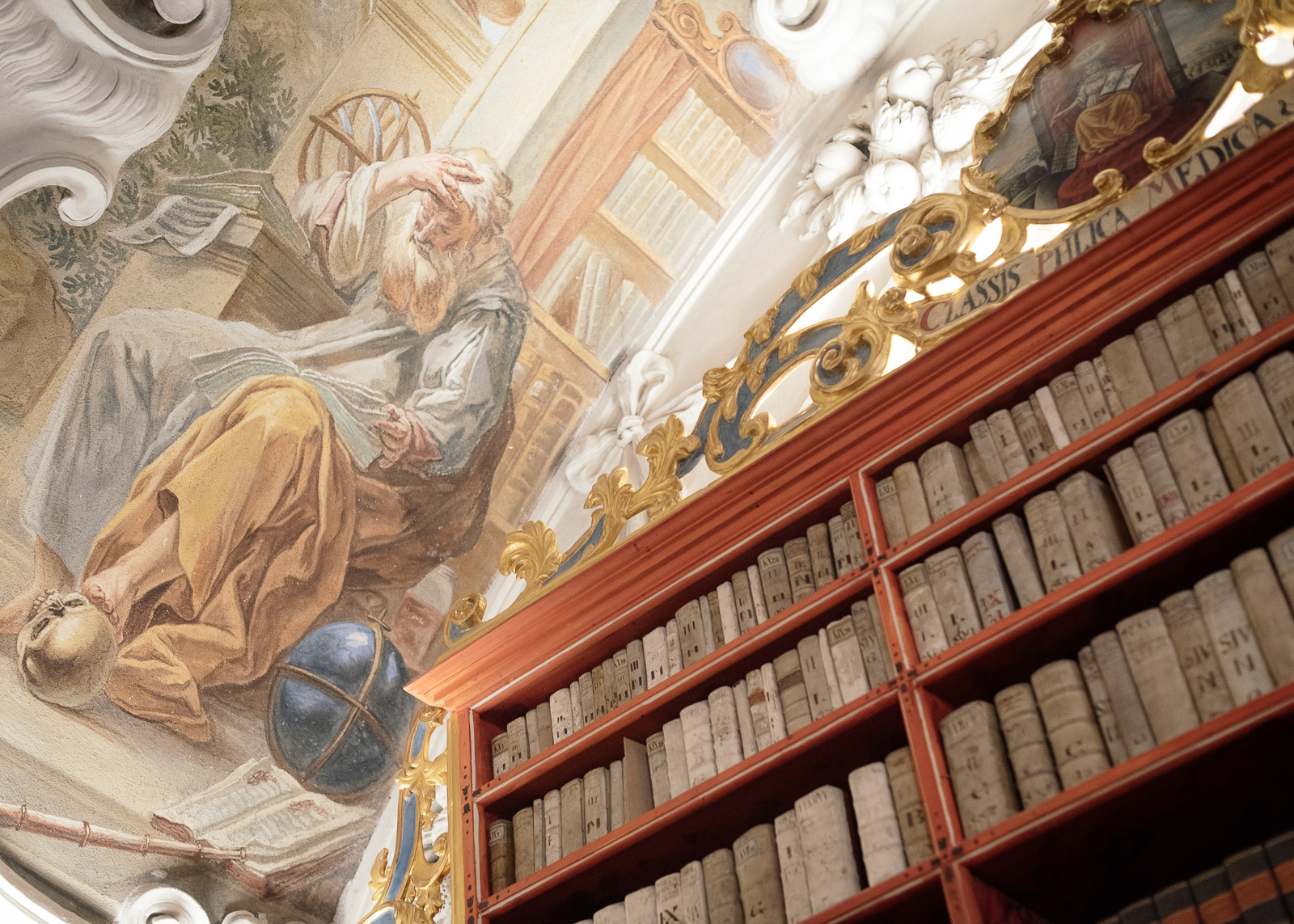 fresco in the theological hall of the strahov monastery library