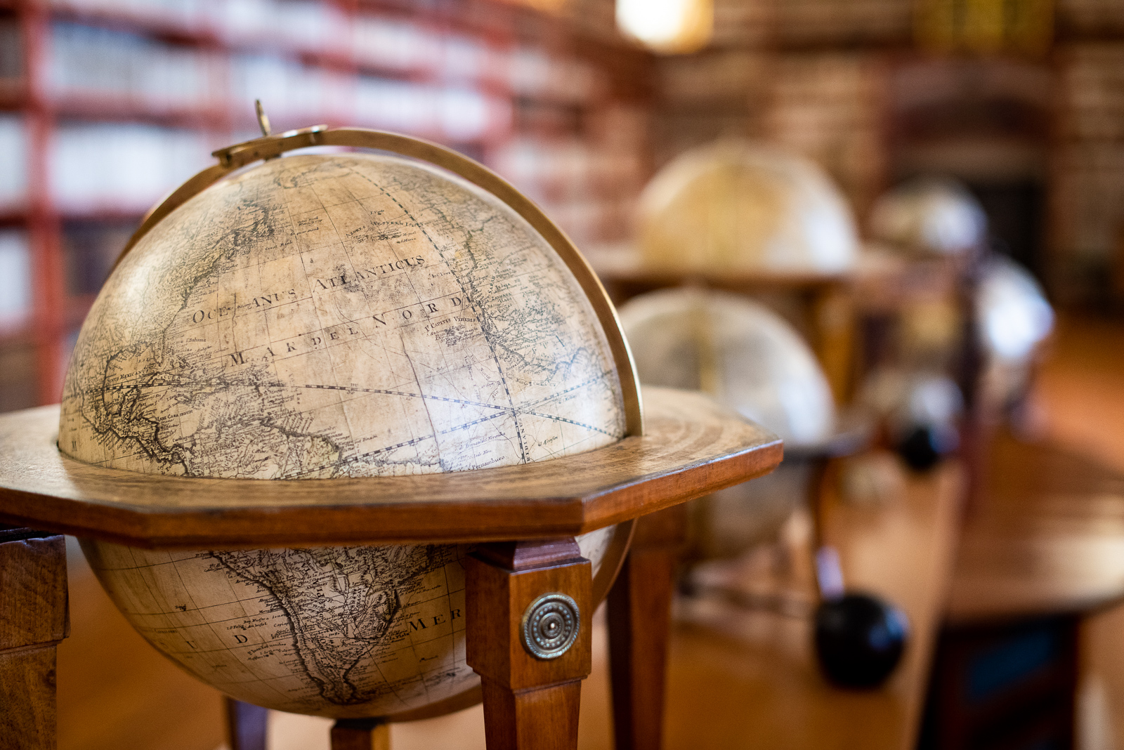 antique globes in the theological hall