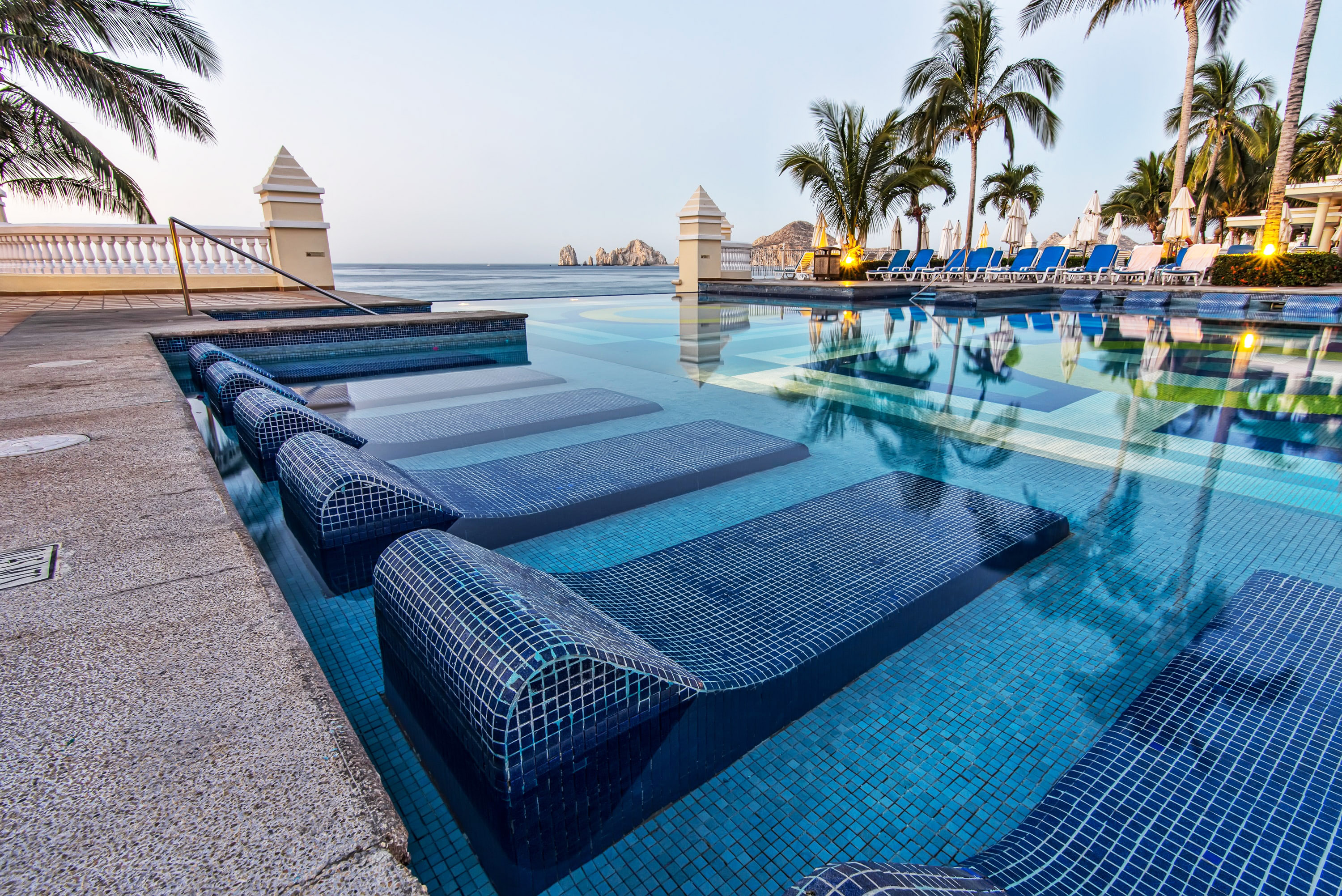 swimming pool at a resort hotel in cabo san lucas, mexico
