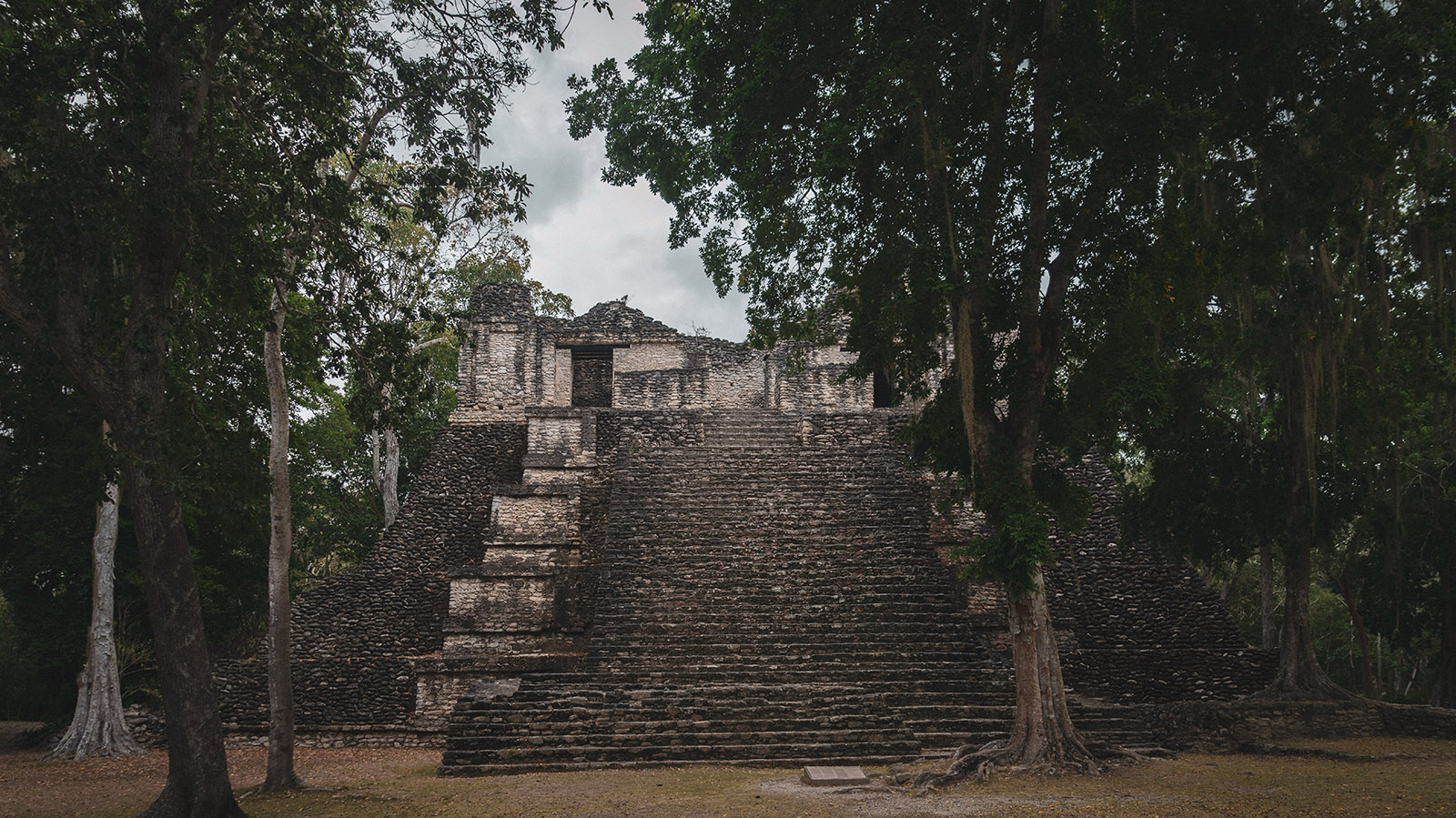 mayan ruins in the jungle of quintana roo, mexico