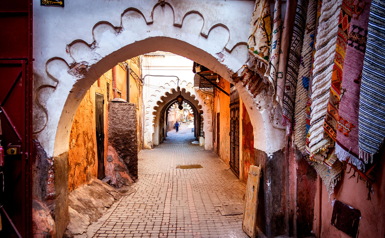 alley with arches in morocco